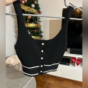 Aritzia black button top